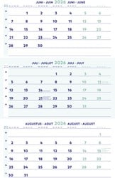 3-Maandkalender 2026 Brepols 30x60cm