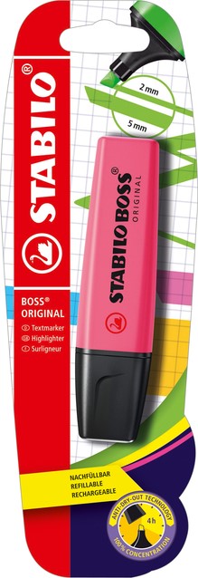 Markeerstift Boss Original roze Duurzame