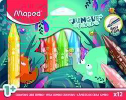 Waskrijt Maped Jungle Fever Jumbo set à 12 kleuren