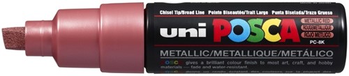 Verfstift Posca PC8K breed schuin metallic rood