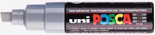 Verfstift Posca PC8K breed schuin grijs