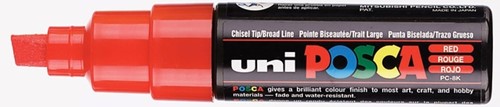 Verfstift Posca PC8K breed schuin rood
