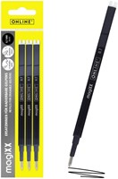 Gelschrijvervulling Online Magixx 0.7mm zwart blister à 3 stuks