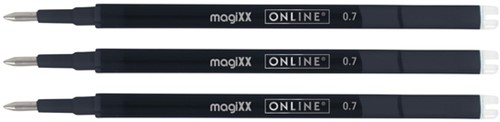Gelschrijvervulling Online Magixx 0.7mm zwart blister à 3 stuks-2