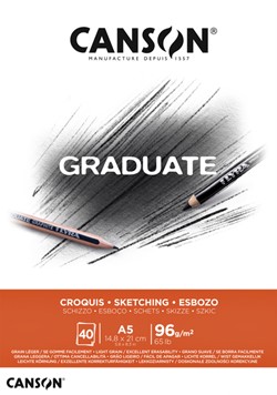 Schetsboek Canson Graduate Croquis A5 96gr 40 vel