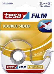 Tape tesafilm® dubbelzijdig  12mmx7,5m transparant met dispenser