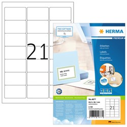 Etiket HERMA 4677 63.5x38.1mm premium wit 2100 stuks