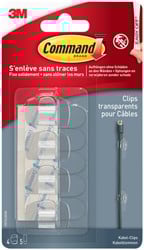 Kabelklem Command rond incl bevestigingsstrips transparant 4 stuks