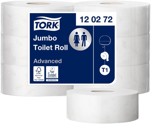 academisch Selectiekader Gepensioneerde Toiletpapier Tork Jumbo T1 advanced 2-laags 360m wit 120272 Duurzame  Kantoorartikelen