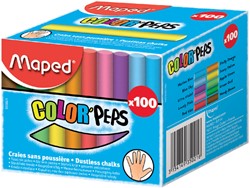Schoolbordkrijt Maped Color'Peps assorti stofvrij